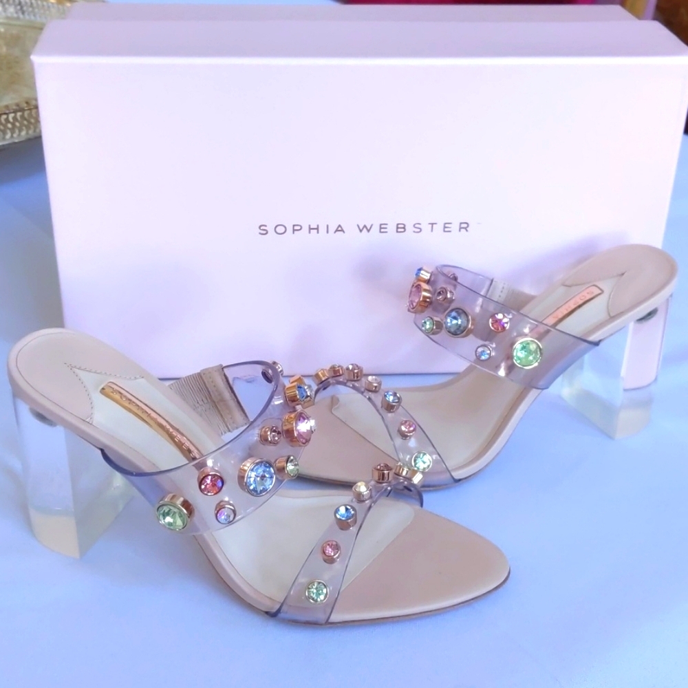 Sophia Webster Crystal Dina Gem Mule Heels 37